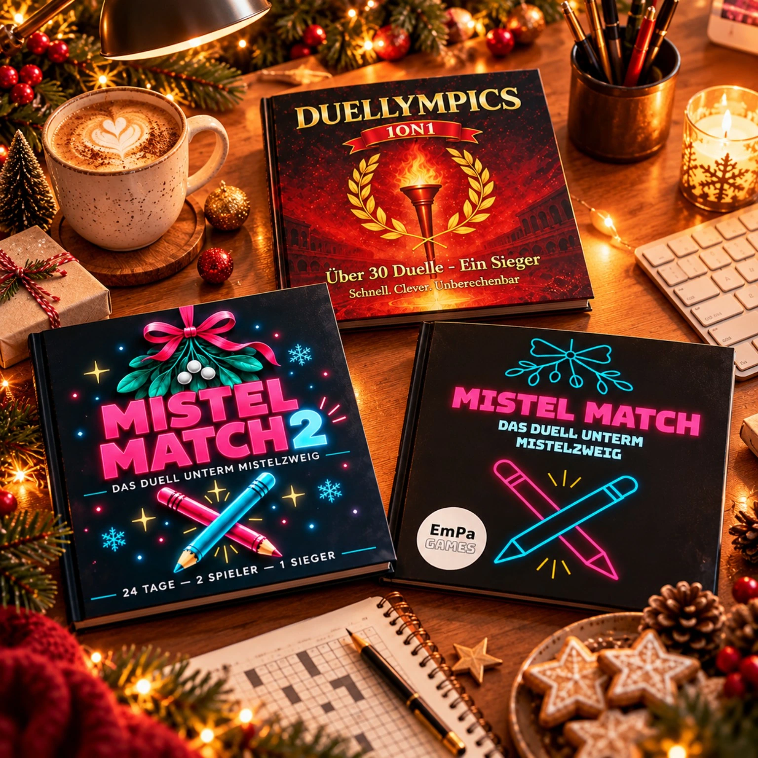 Drei EmPa-Games-Duellbücher: Duellympics 1on1, Mistel Match und Mistel Match 2